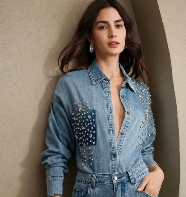 PRE ORDER Denim and diamonds shirt