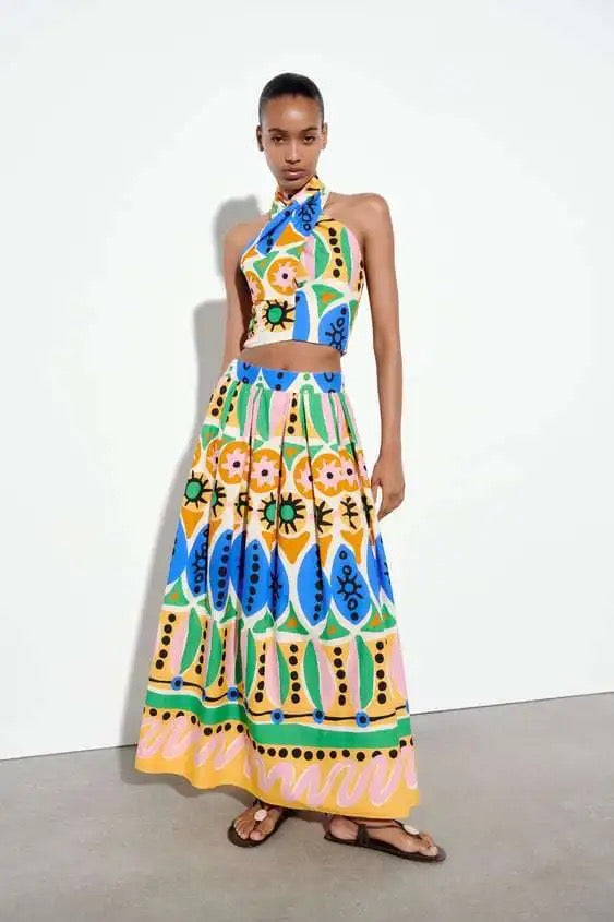 Fiesta crop and skirt set