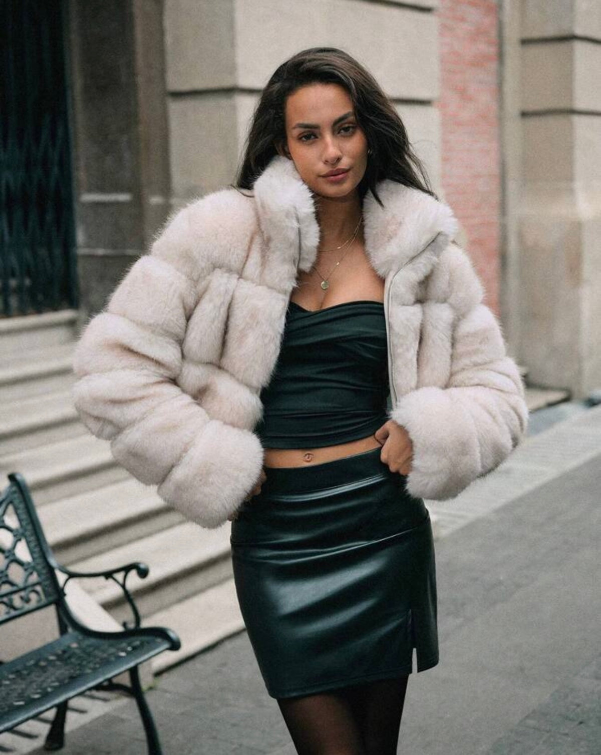 PRE ORDER Faux fur cropped jacket