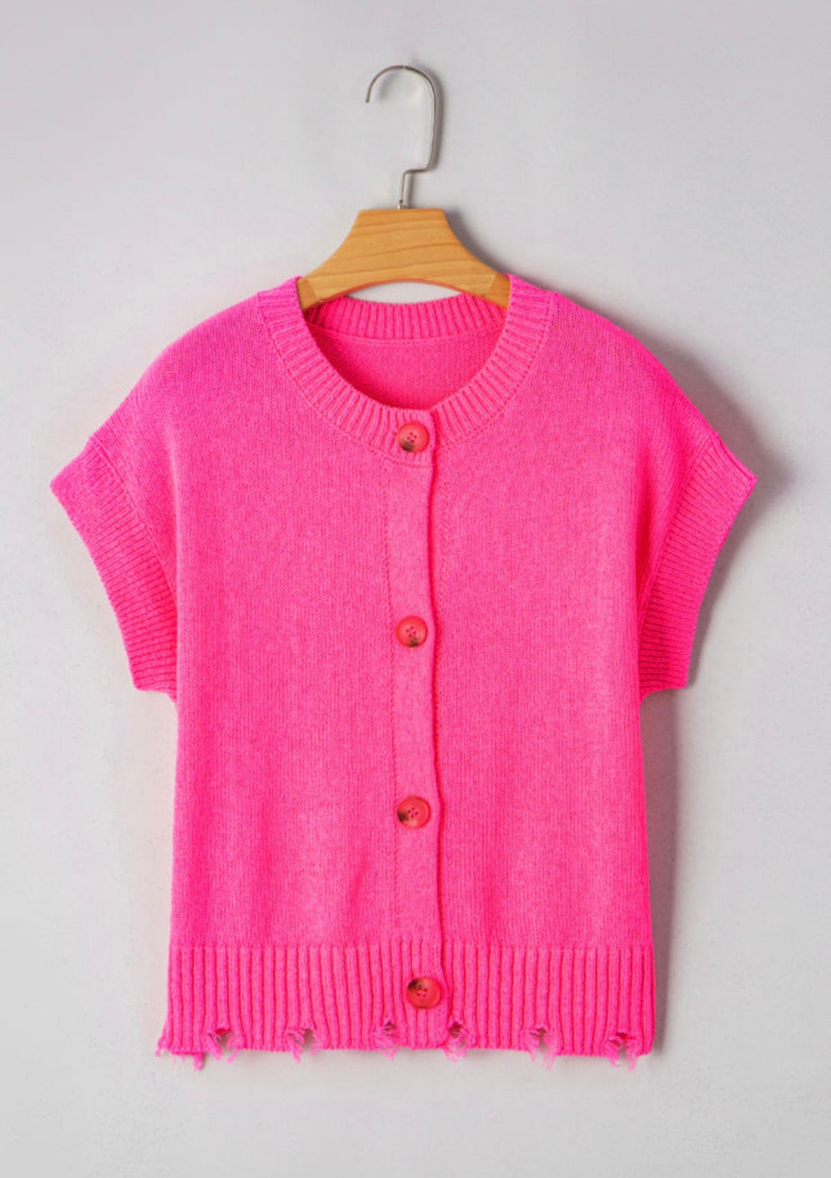 PRE ORDER Pink Frayed Knit