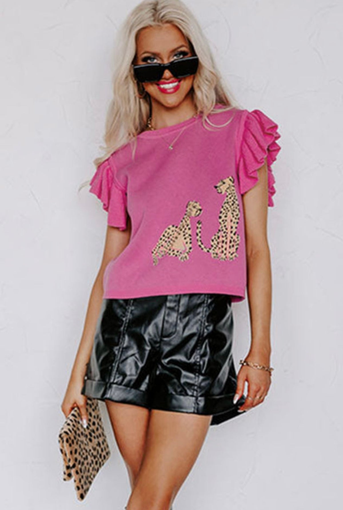SALE Leo Pink Jersey Top