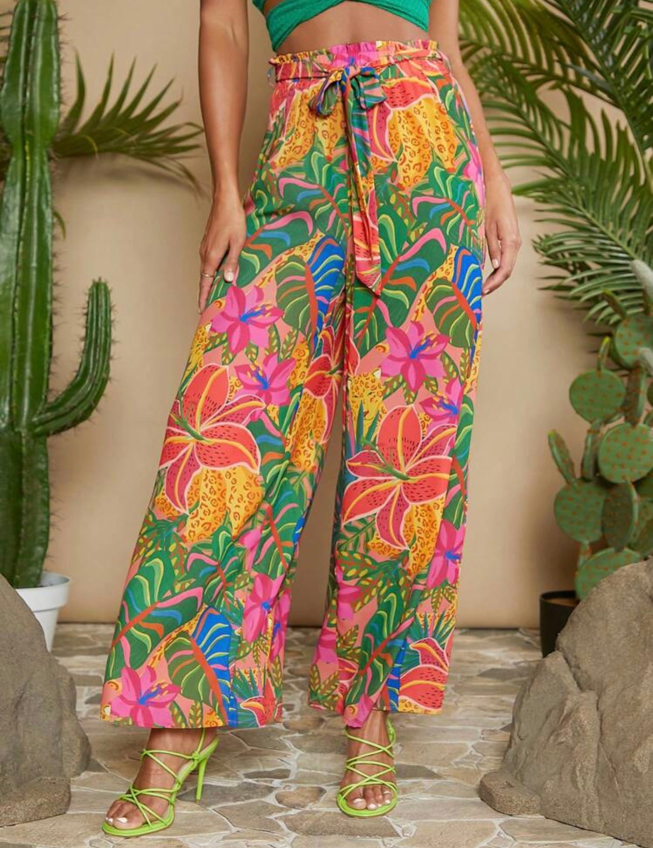 Jungle palazzo pants