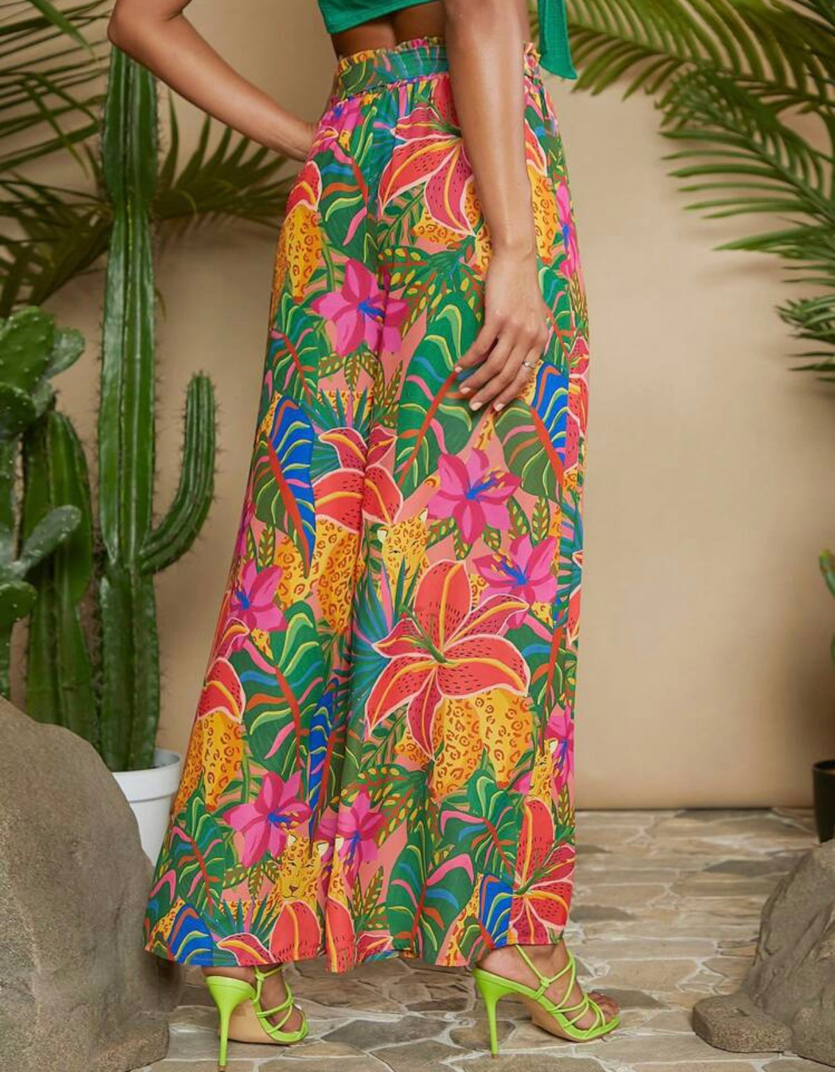 Jungle palazzo pants